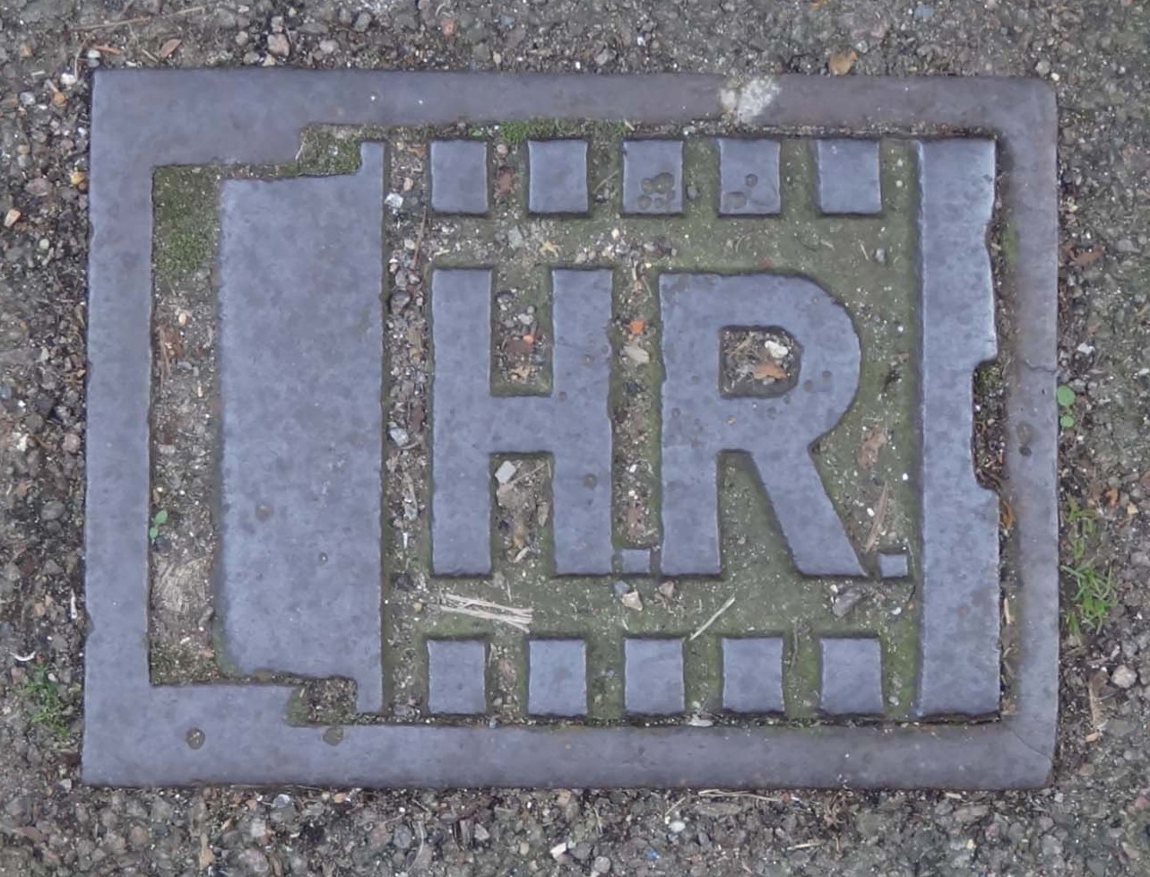 H.R. plate, Lancaster Road EN2 (footpath to Batley Road)
